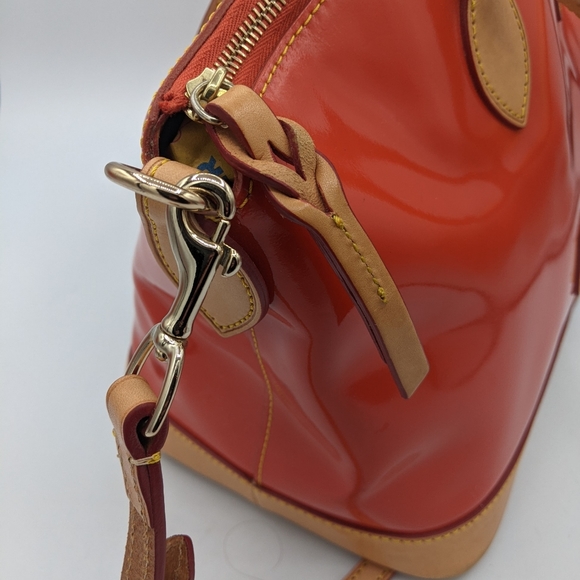 EUC Dooney & BourkeDarcy Orange Patent Leather Satchel - Picture 8 of 16